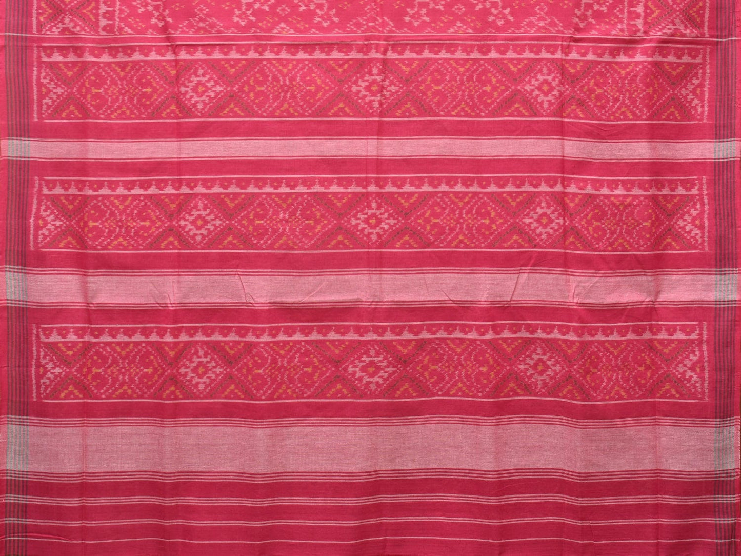 Pink Ikat Cotton Handloom Saree with Grill Design i0810