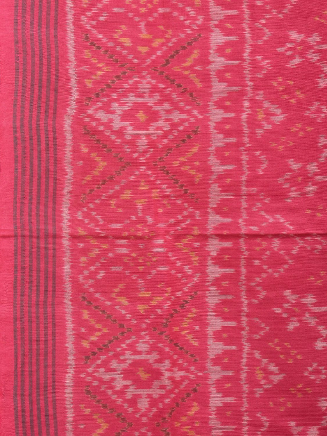 Pink Ikat Cotton Handloom Saree with Grill Design i0810