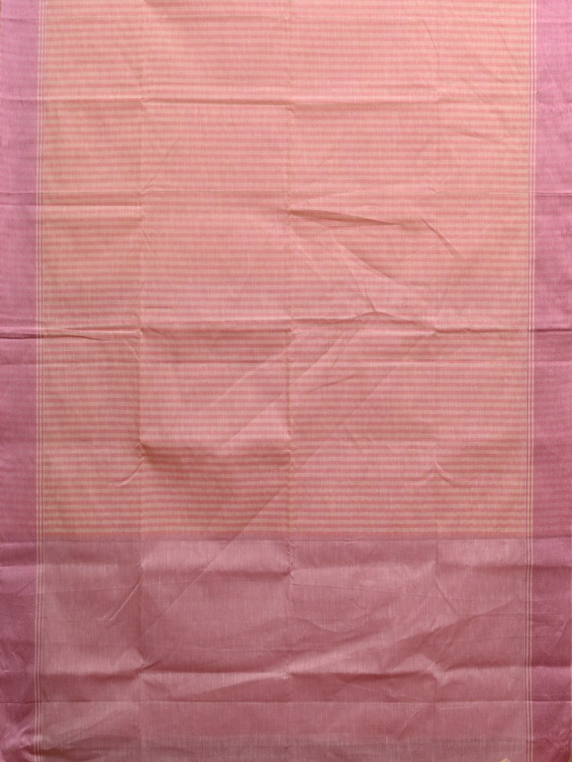 Pink Kanchipuram Cotton Handloom Saree with Strips Body Design k0593