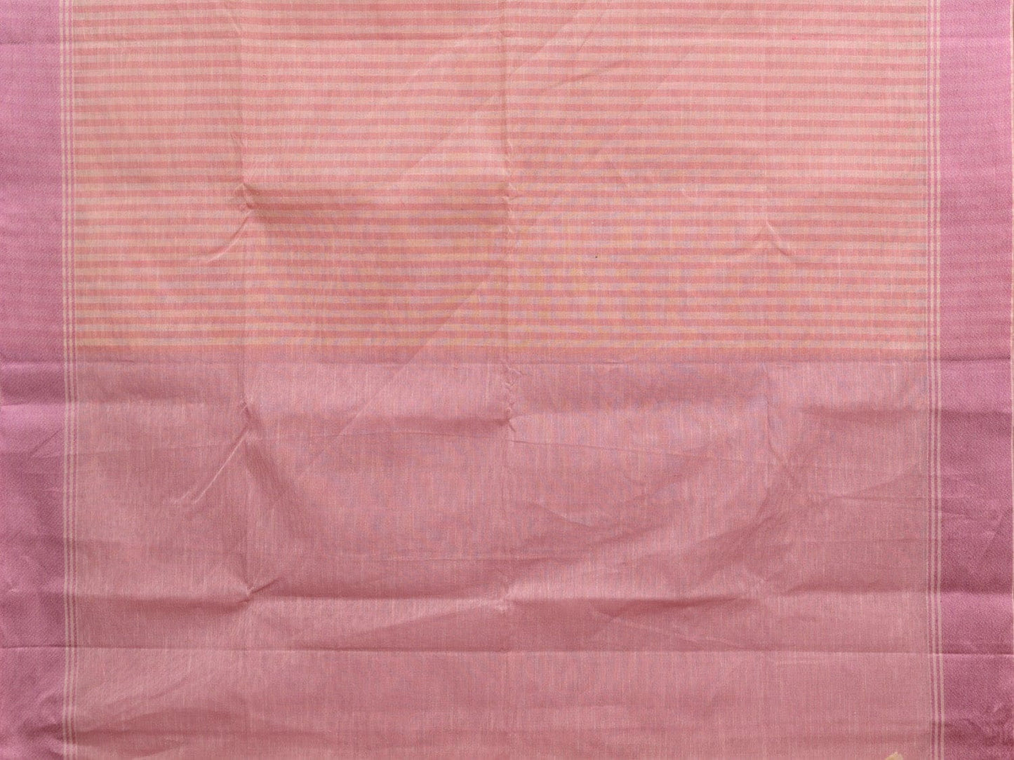 Pink Kanchipuram Cotton Handloom Saree with Strips Body Design k0593