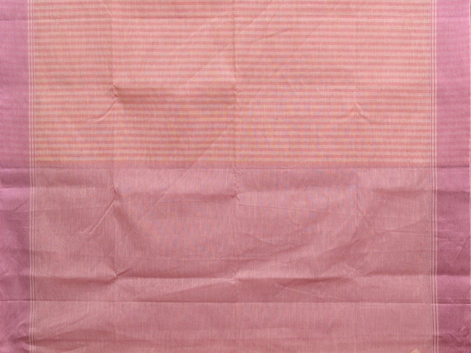 Pink Kanchipuram Cotton Handloom Saree with Strips Body Design k0593