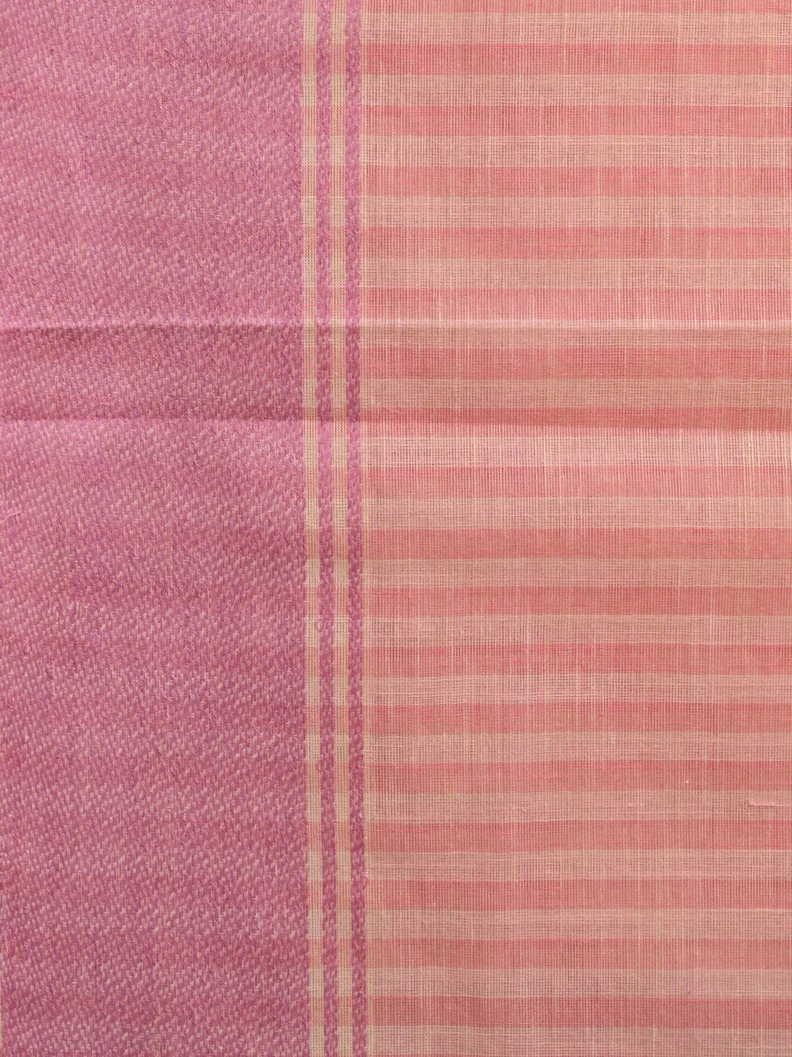 Pink Kanchipuram Cotton Handloom Saree with Strips Body Design k0593