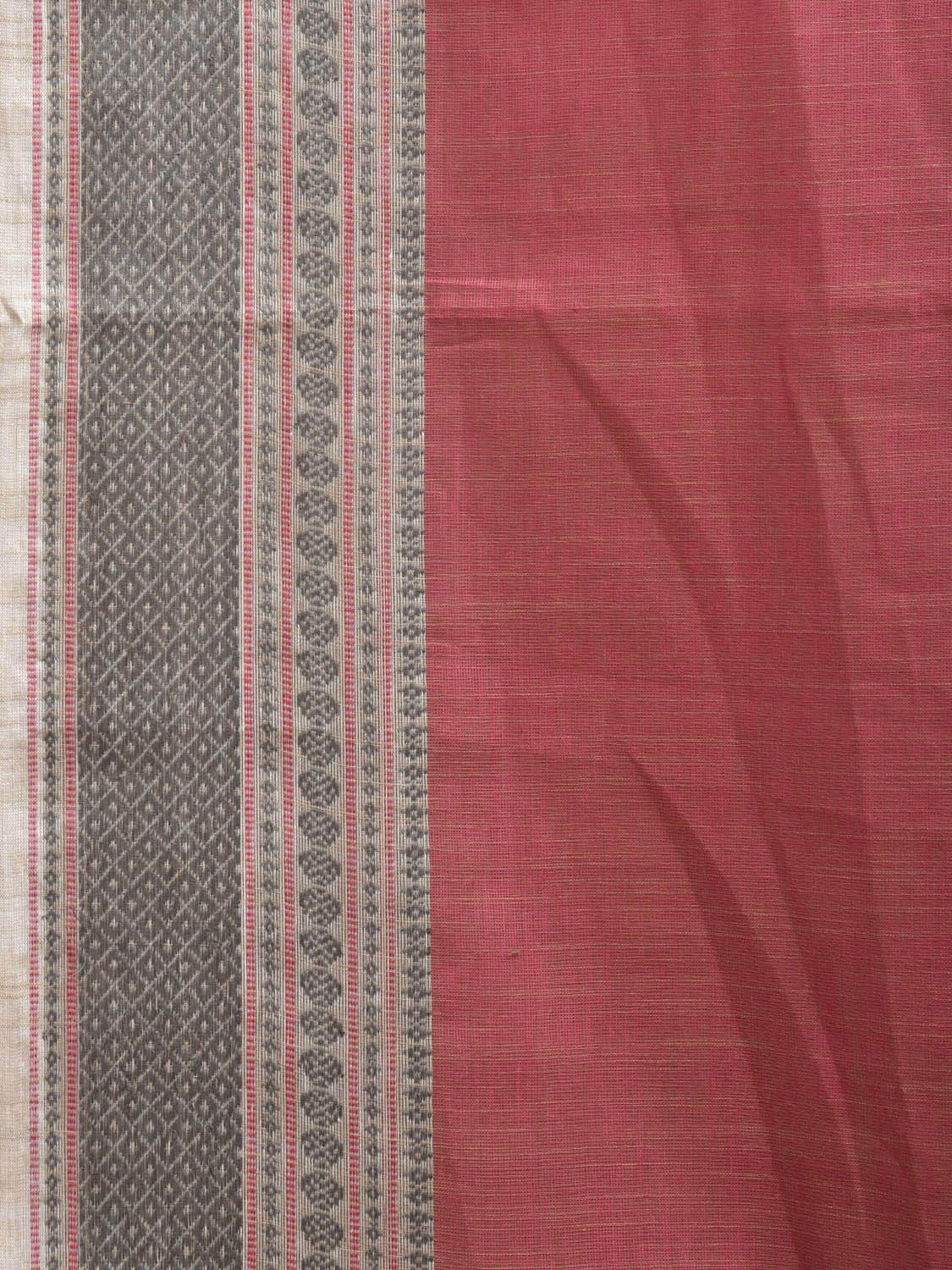 Pink Kanchipuram Cotton Saree with Strips Pallu Design k0600
