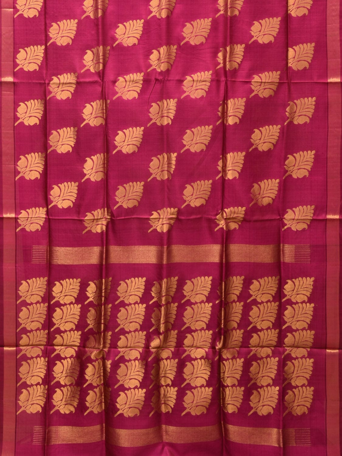 Pink Kanchipuram Silk Handloom Saree with All Over Leaf Buta Design o0452