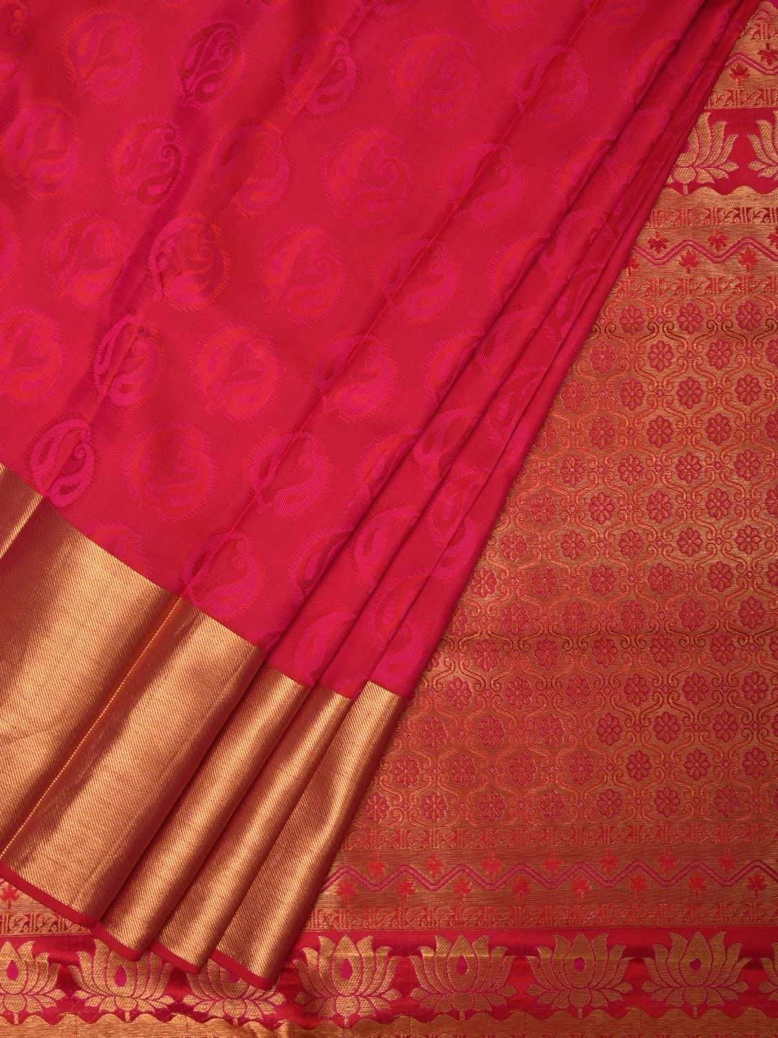 Pink Kanchipuram Silk Handloom Saree with Body Buta and Pallu Design k0510