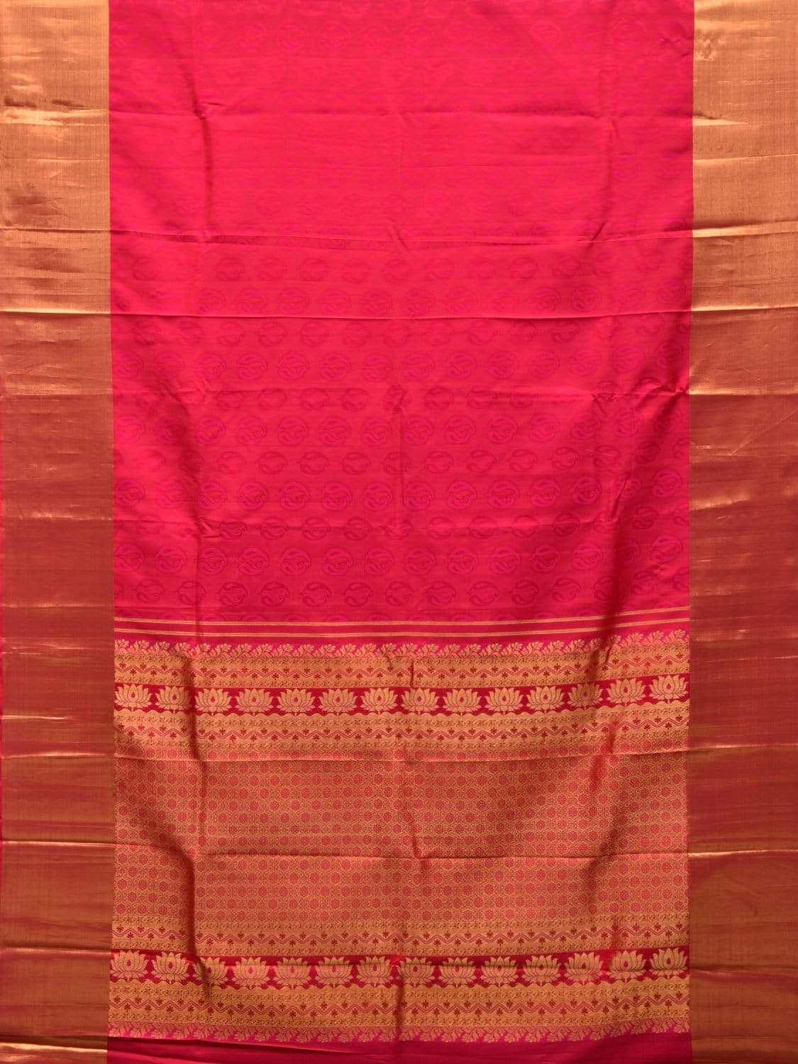 Pink Kanchipuram Silk Handloom Saree with Body Buta and Pallu Design k0510