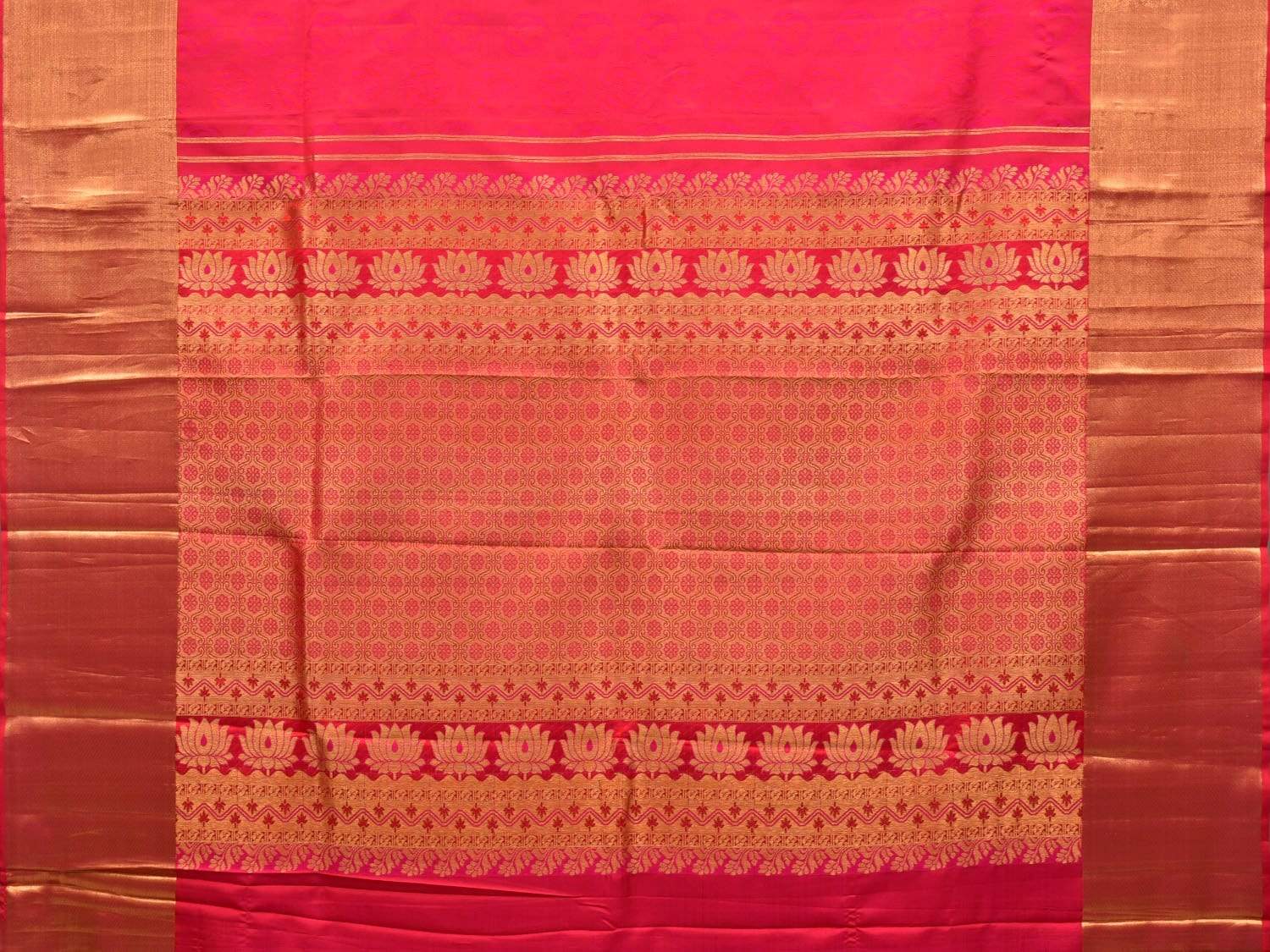 Pink Kanchipuram Silk Handloom Saree with Body Buta and Pallu Design k0510