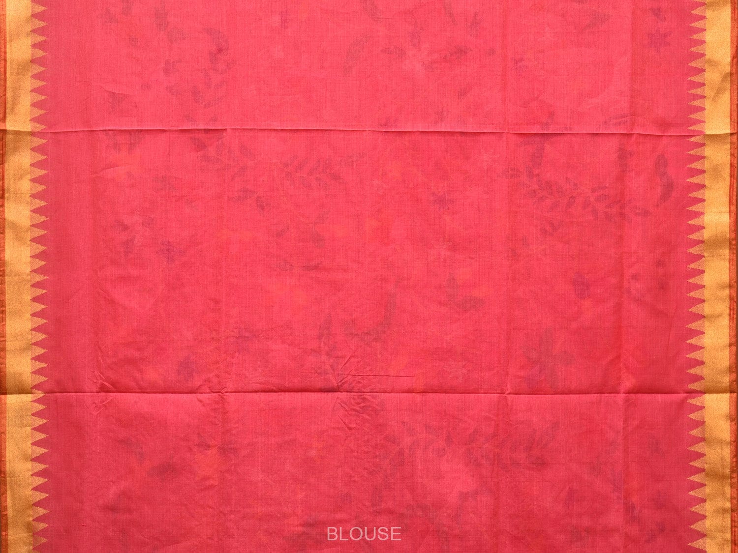 Pink Khadi Cotton Handloom Saree with All Over Floral and Birds Design kh0631