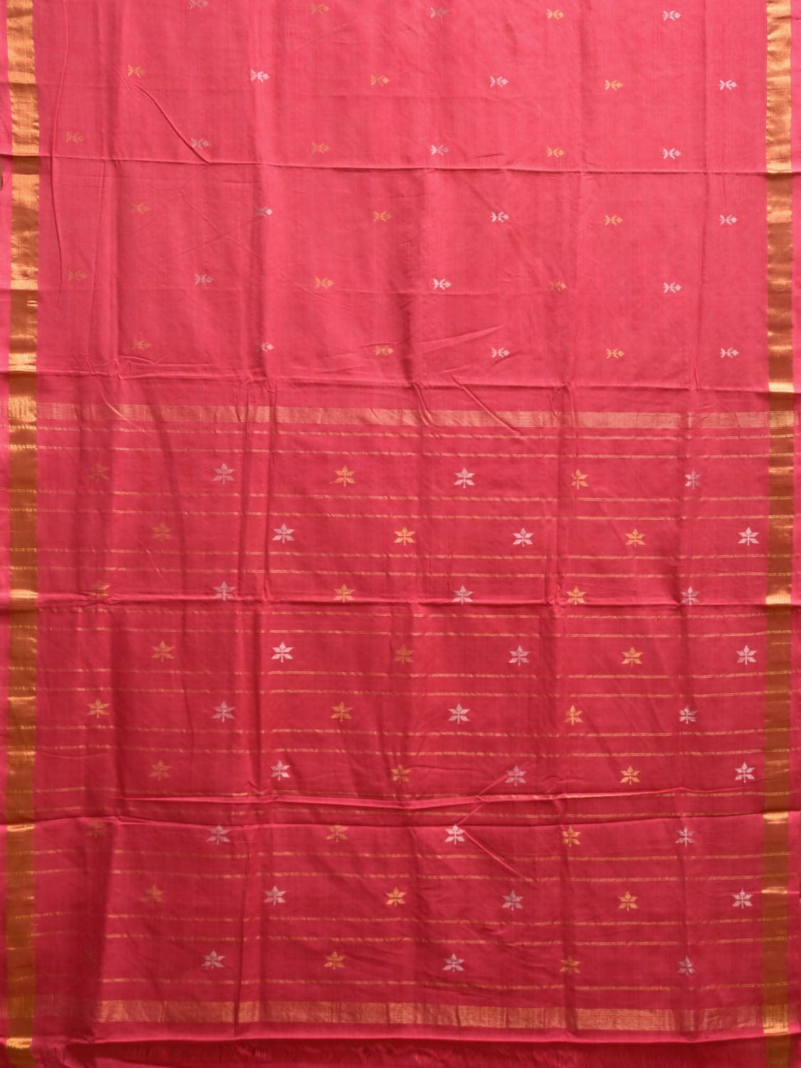 Pink Khadi Cotton Handloom Saree with Jamdani Buta Design kh0707