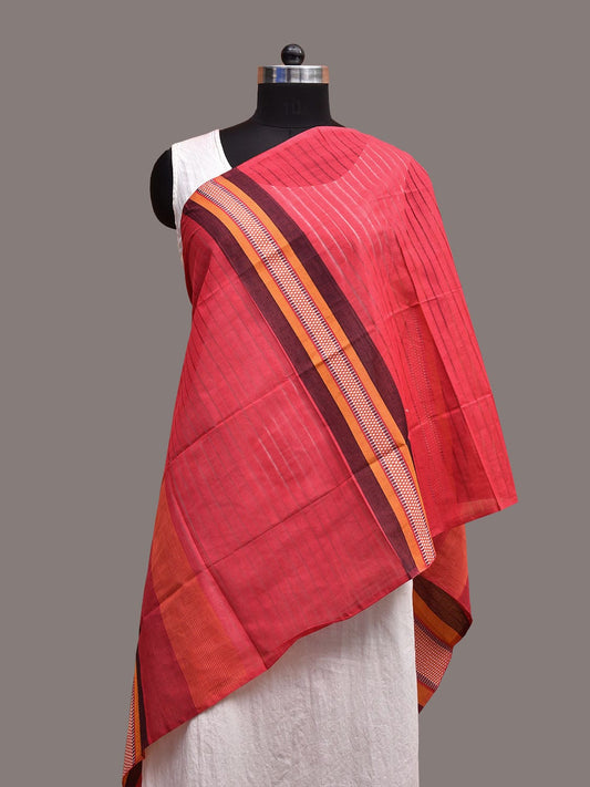 Pink Mangalgiri Cotton Dupatta with Strips Design ds3656