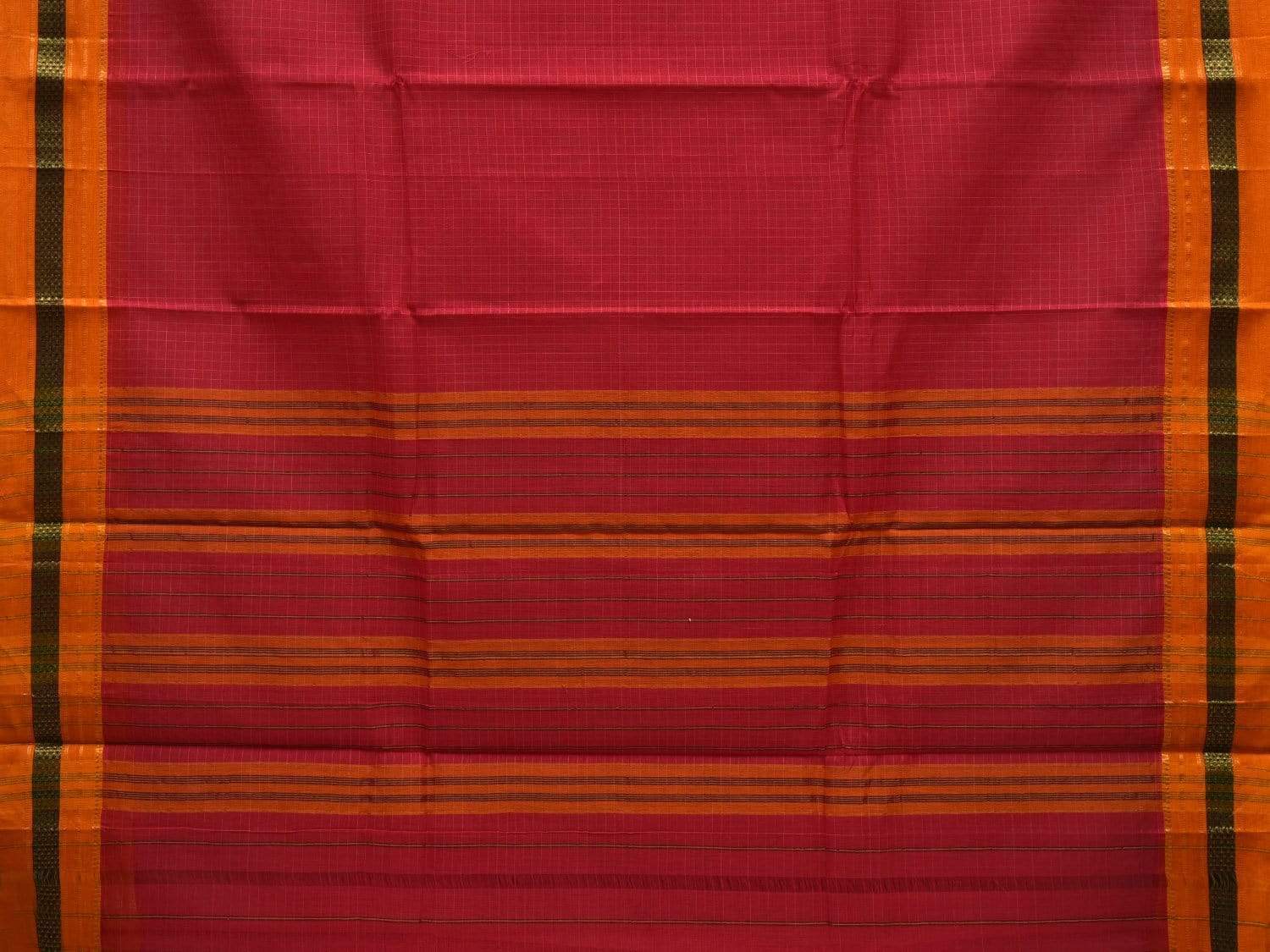 Pink Narayanpet Cotton Handloom Saree with Checks Design No Blouse np0494