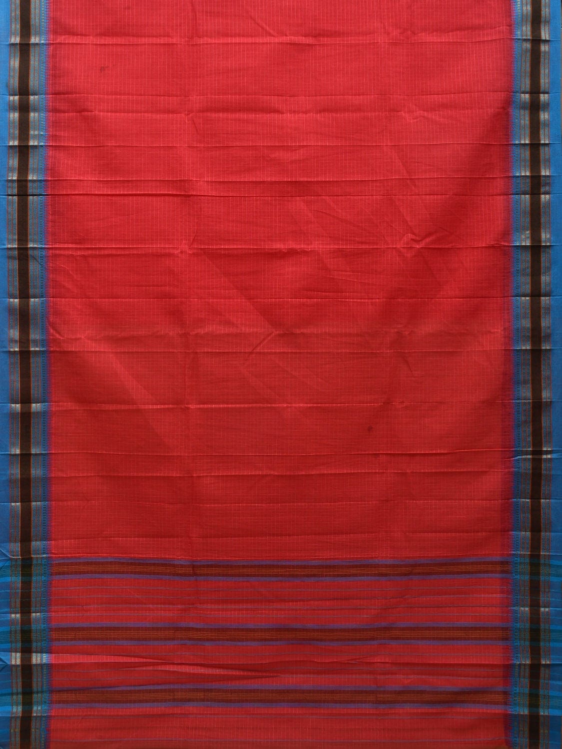 Pink Narayanpet Cotton Handloom Saree with Checks Design No Blouse np0532