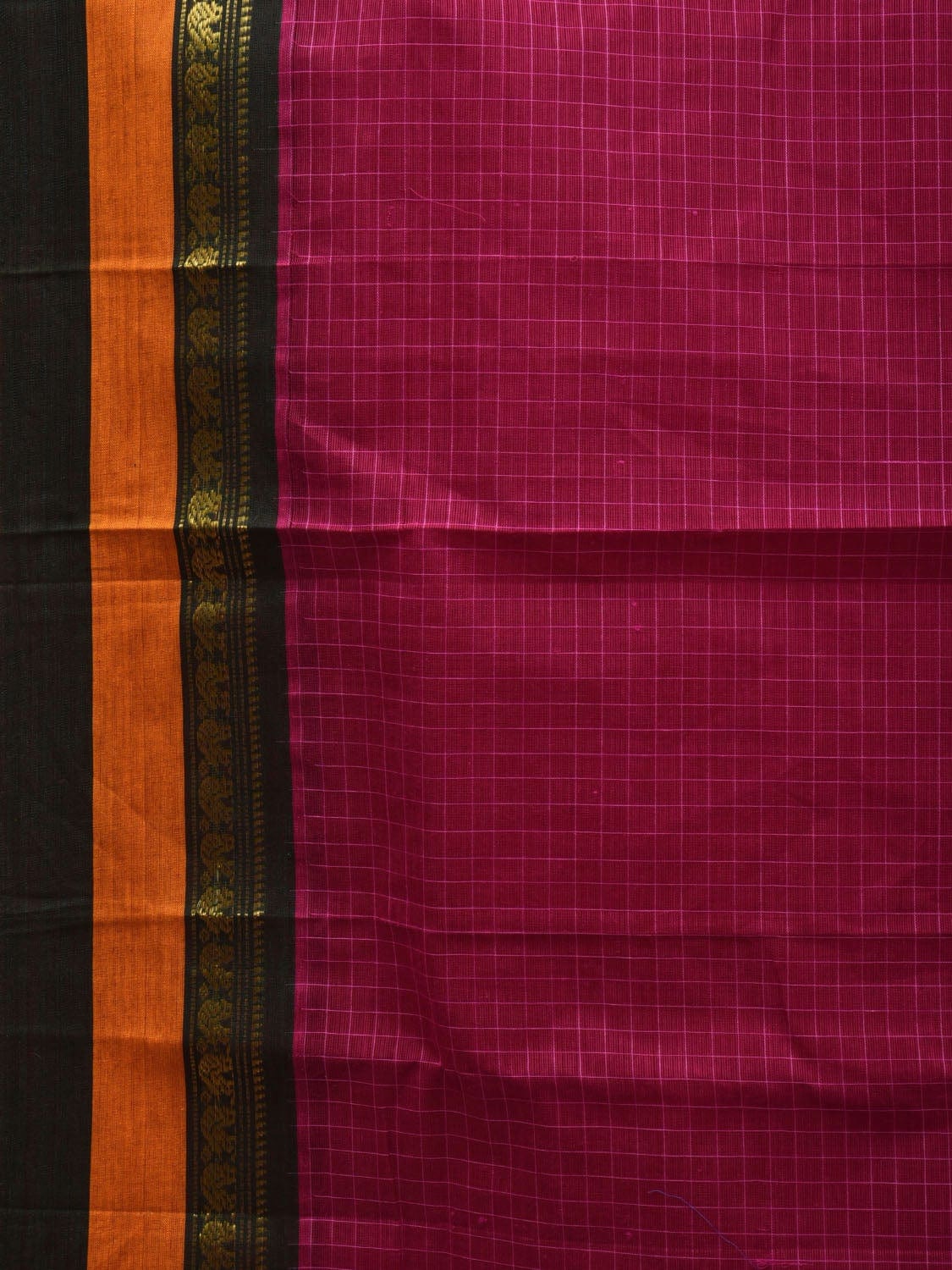 Pink Narayanpet Cotton Handloom Saree with Checks Design No Blouse np0542