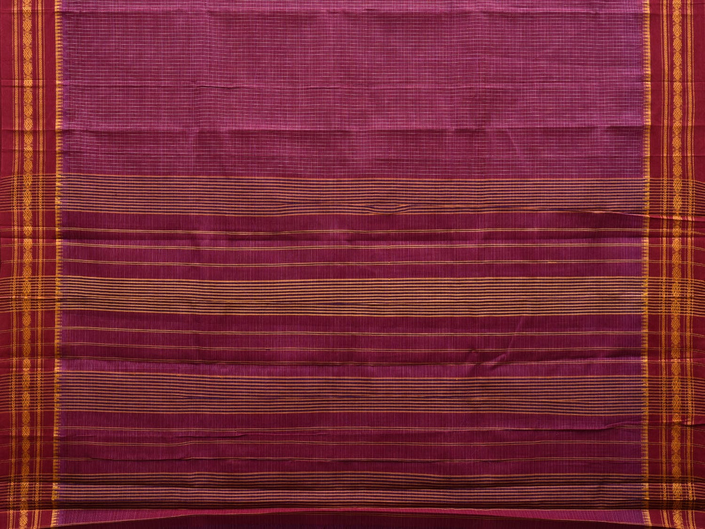 Pink Narayanpet Cotton Handloom Saree with Checks Design No Blouse np0569