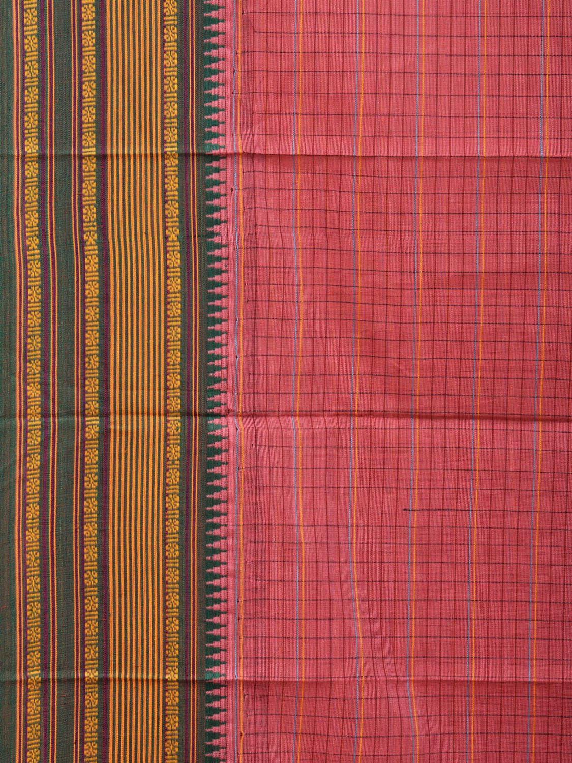 Pink Narayanpet Cotton Handloom Saree with Strips Design No Blouse np0693