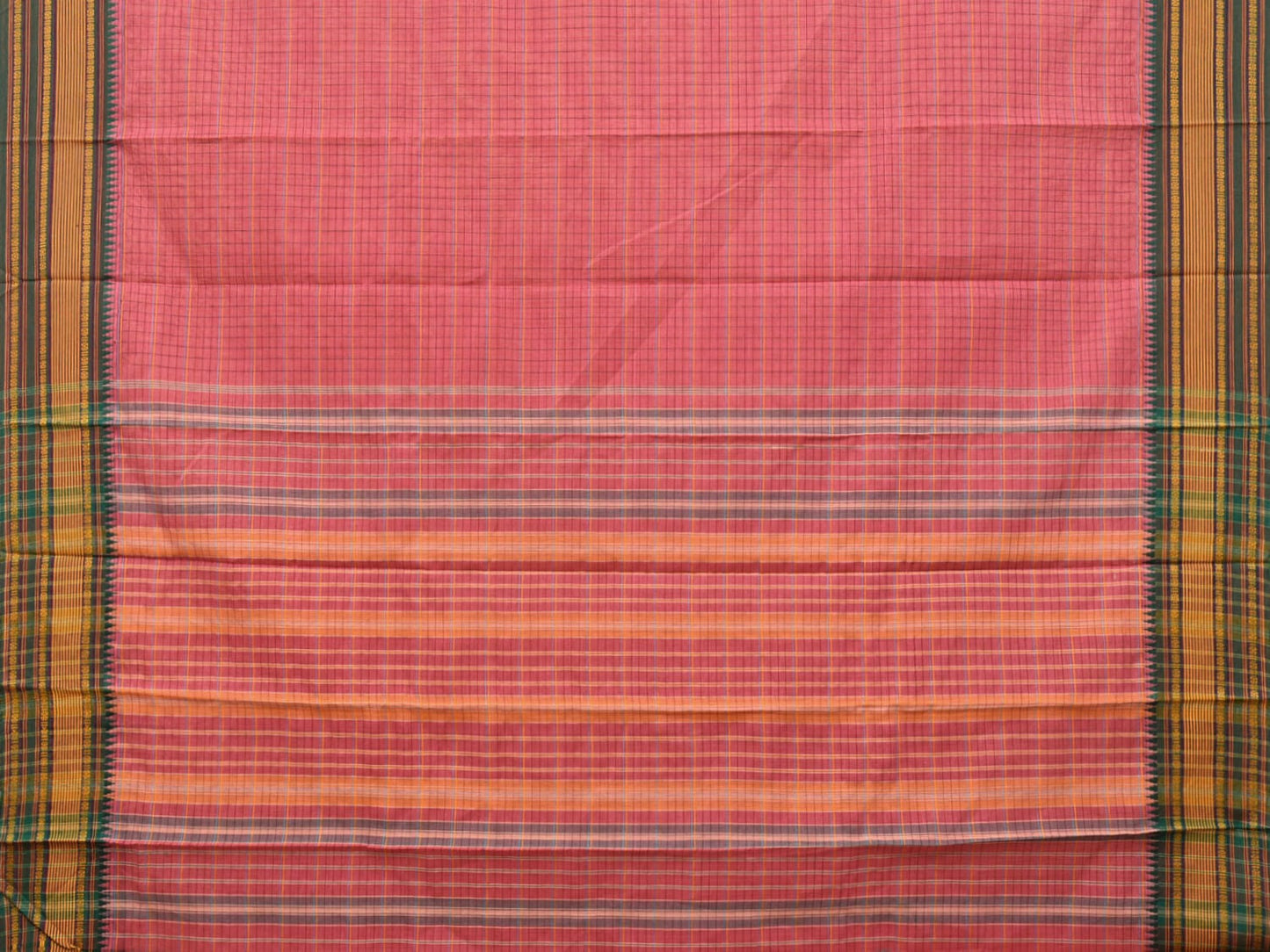 Pink Narayanpet Cotton Handloom Saree with Strips Design No Blouse np0693