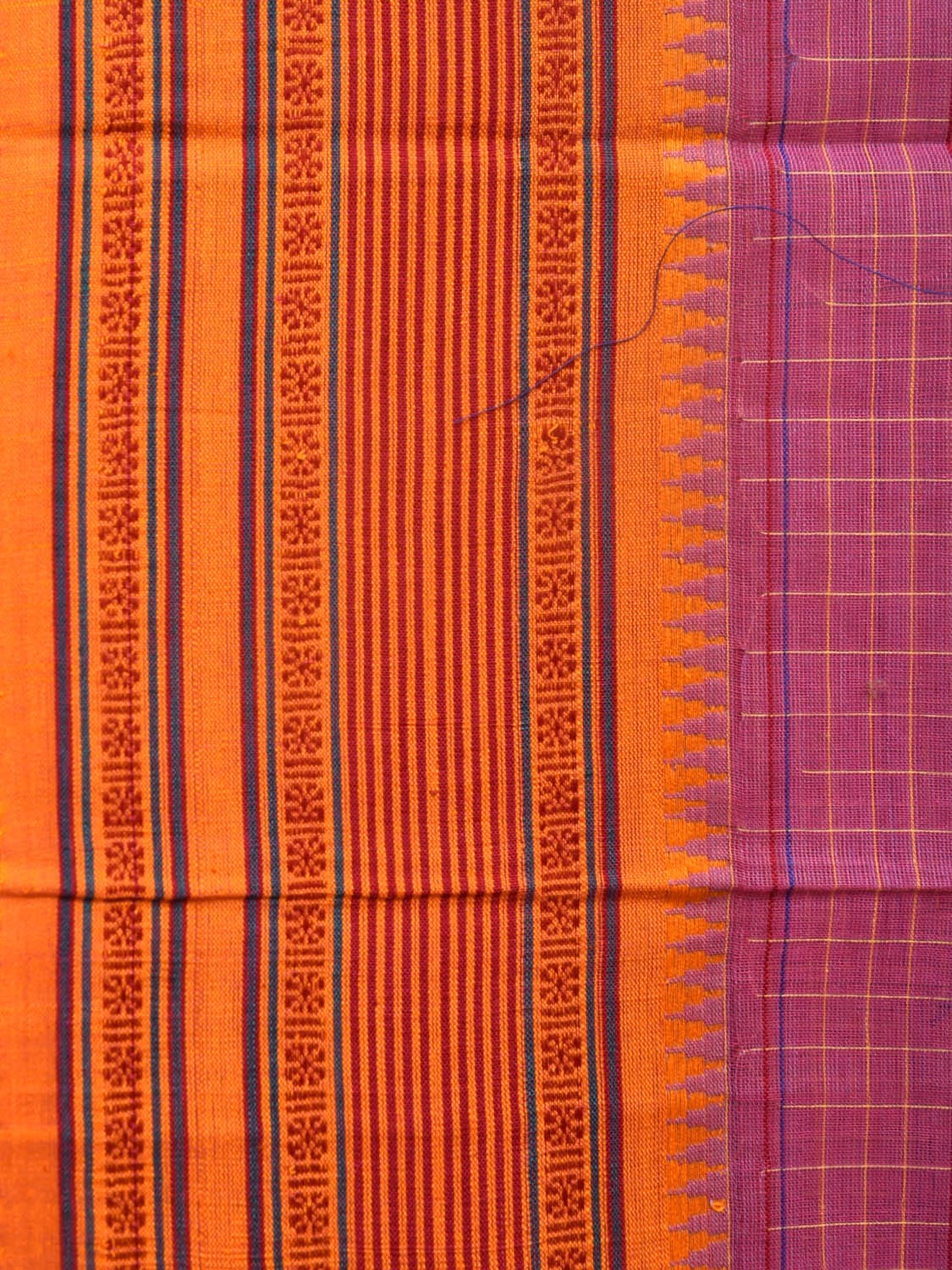 Pink Narayanpet Cotton Handloom Saree with Strips Design No Blouse np0799