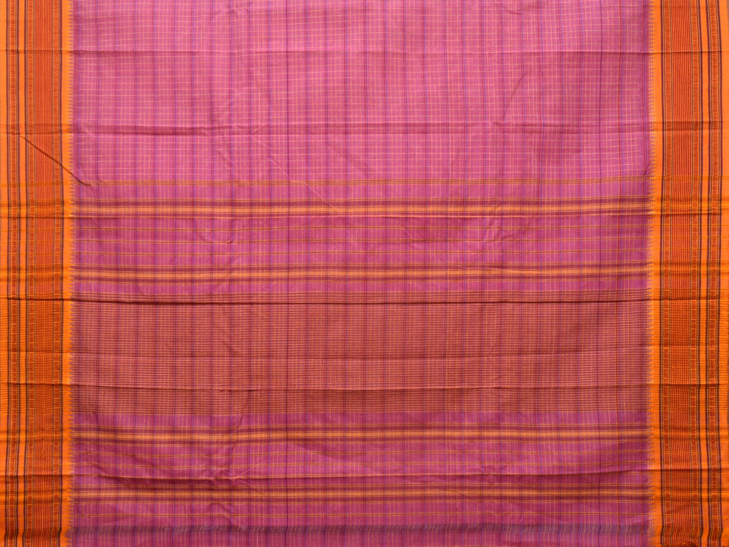 Pink Narayanpet Cotton Handloom Saree with Strips Design No Blouse np0799