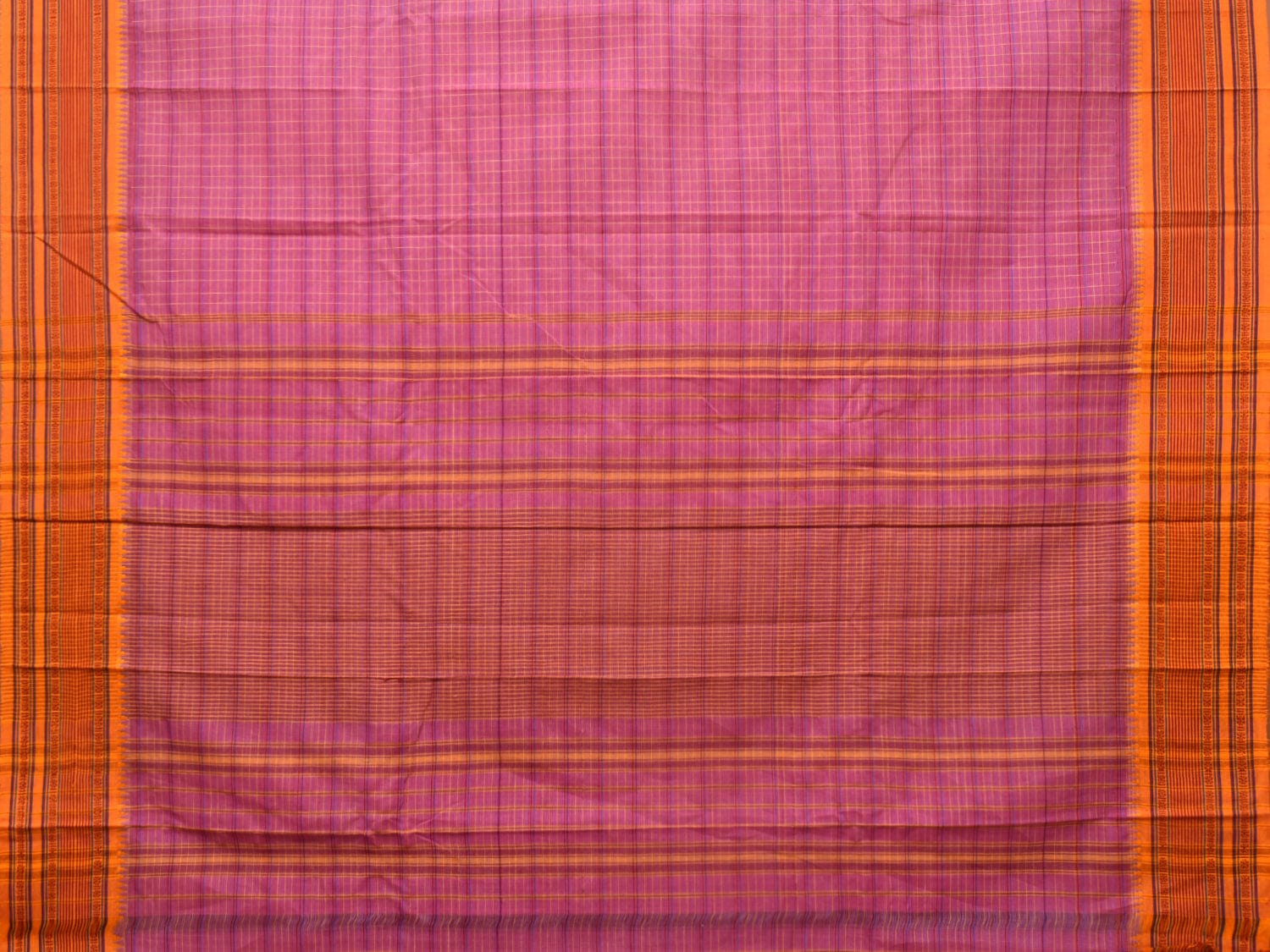 Pink Narayanpet Cotton Handloom Saree with Strips Design No Blouse np0799