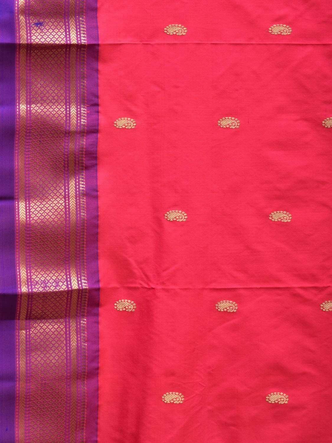 Pink Paithani Silk Handloom Saree with Double Pallu Design p0396