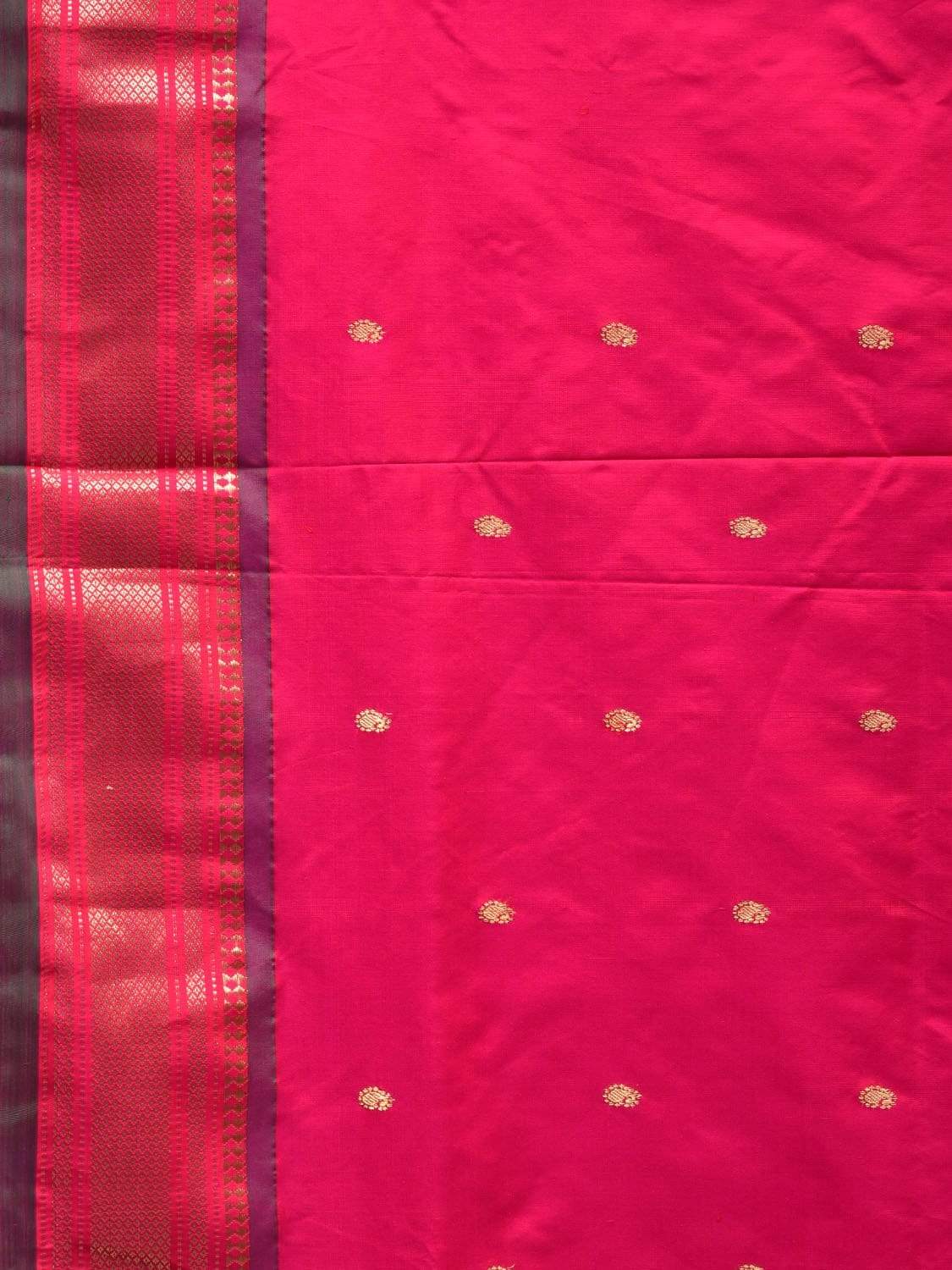 Pink Paithani Silk Handloom Saree with Single Pallu Design p0371