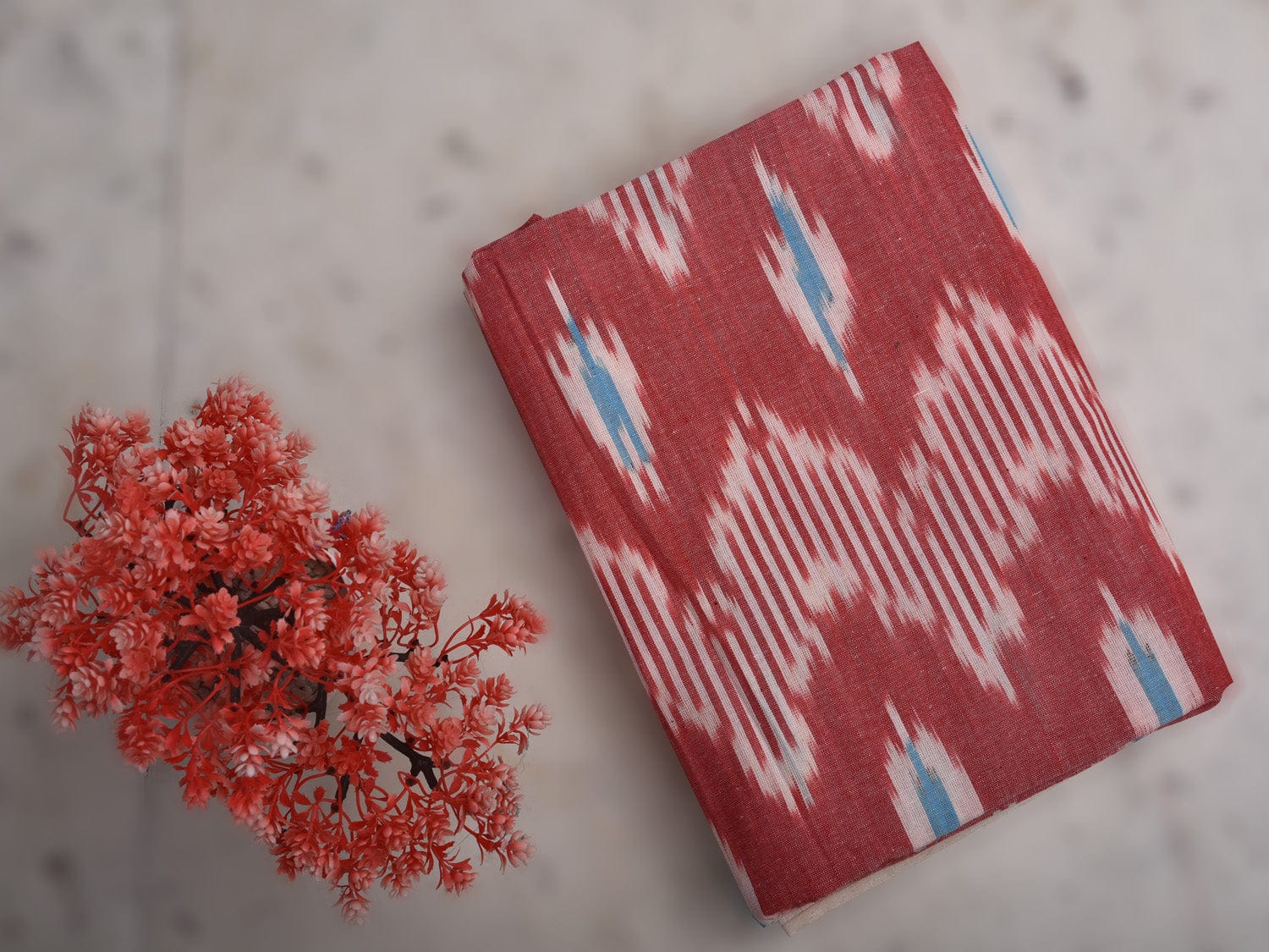 Pink Pochampally Ikat Cotton Handloom Bedsheet with Allover Design 90 x 108 Inches bd0050