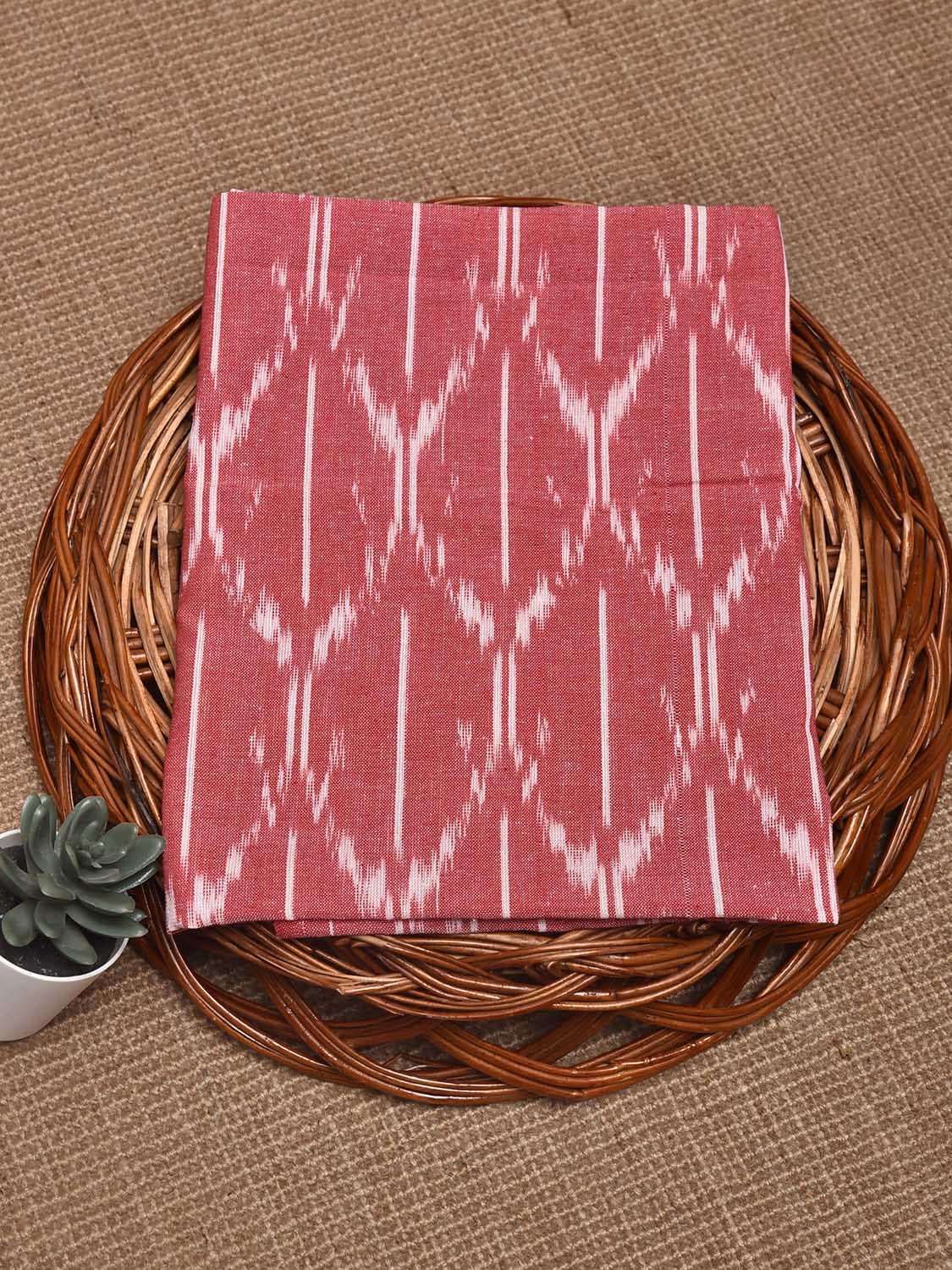 Pink Pochampally Ikat Cotton Handloom Blouse with Grill Design Length 1mt Width 44 Inches BL0168