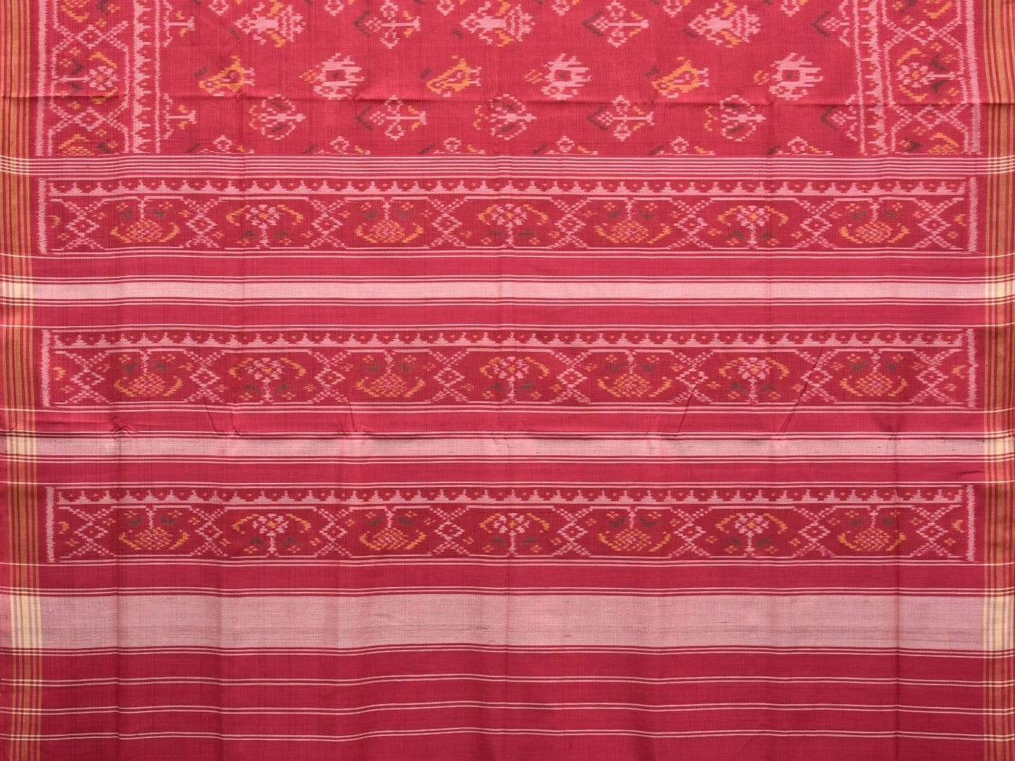 Pink Pochampally Ikat Cotton Handloom Saree with All Over Body Design i0635