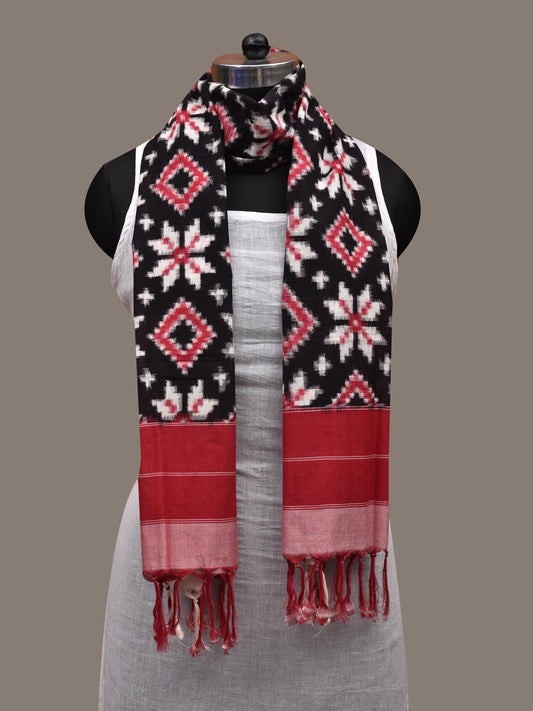 Pink Pochampally Ikat Cotton Handloom Stole with Telia Design ds2649