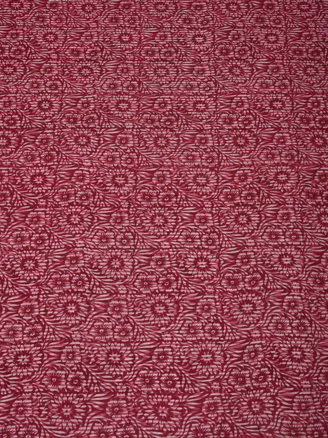 Pink Printed Cotton Handloom 2.5mts Fabric With Flowers Design f0183