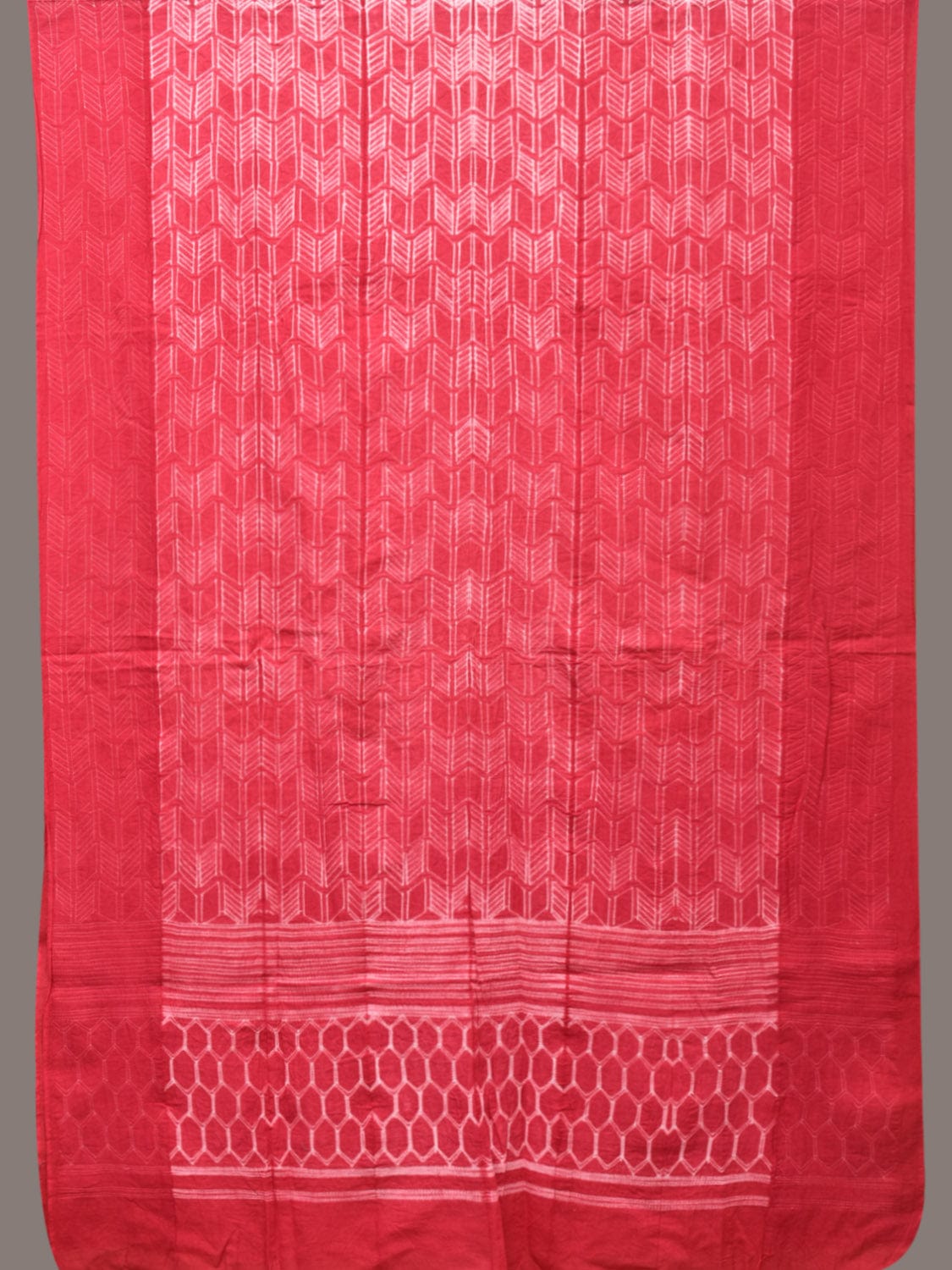 Pink Shibori Cotton Handloom Fabric with Zig-Zag Design f0240