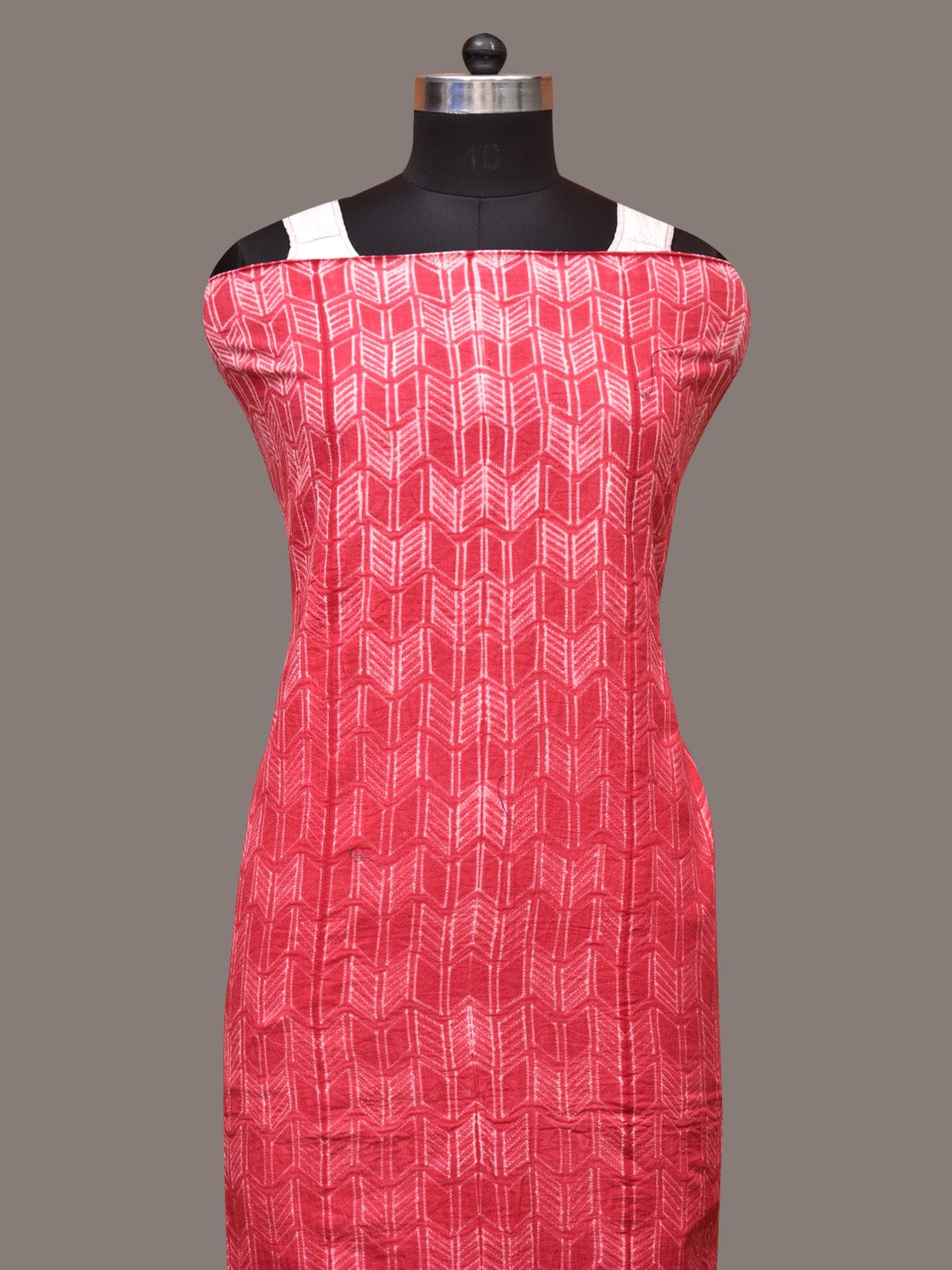 Pink Shibori Cotton Handloom Fabric with Zig-Zag Design f0240