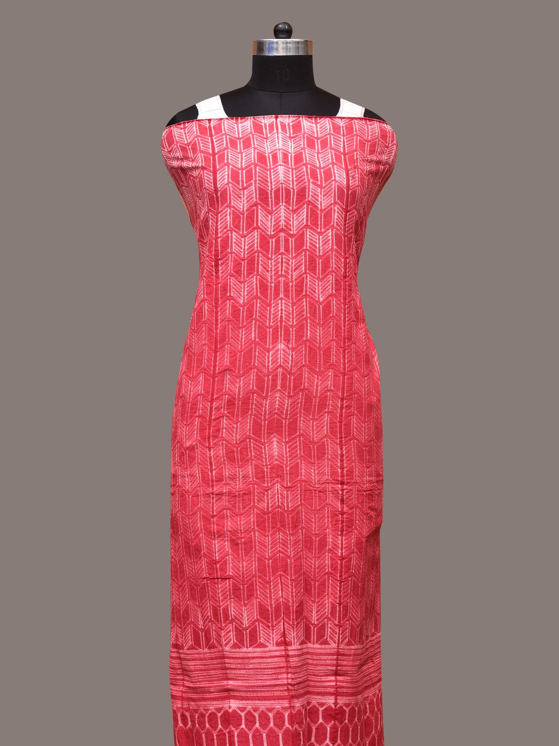 Pink Shibori Cotton Handloom Fabric with Zig-Zag Design f0240