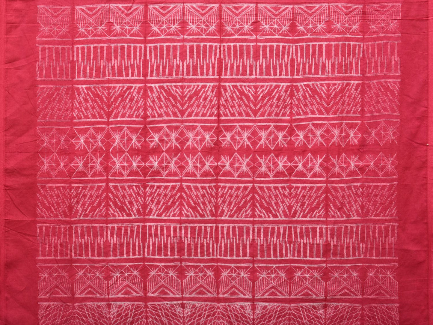Pink Shibori Cotton Handloom Saree with All Over Geometrical Design o0454