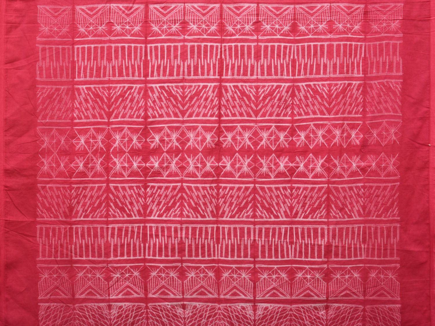 Pink Shibori Cotton Handloom Saree with All Over Geometrical Design o0454