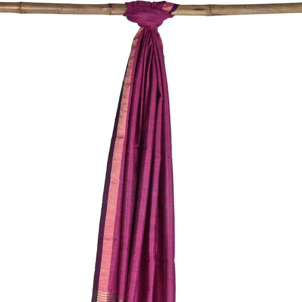 Pink Tussar Handloom Dupatta with Zari Border ds1755