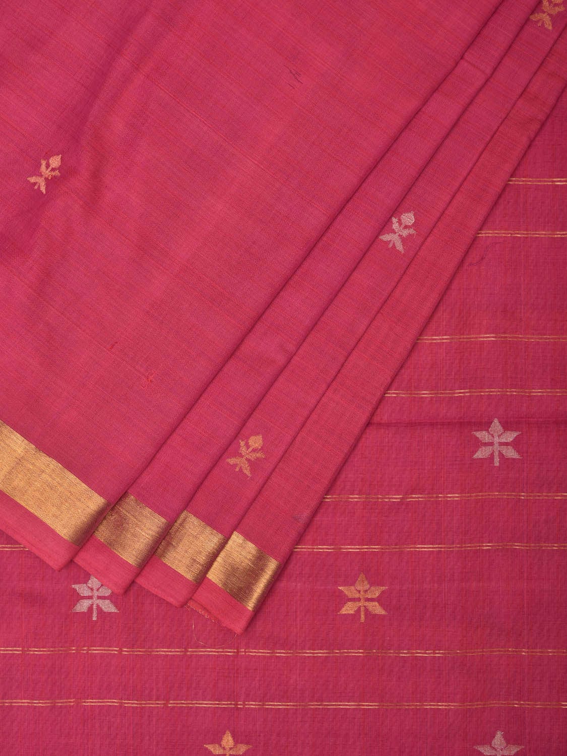 Pink Uppada Cotton Handloom Saree with All Over Buta Design u1980