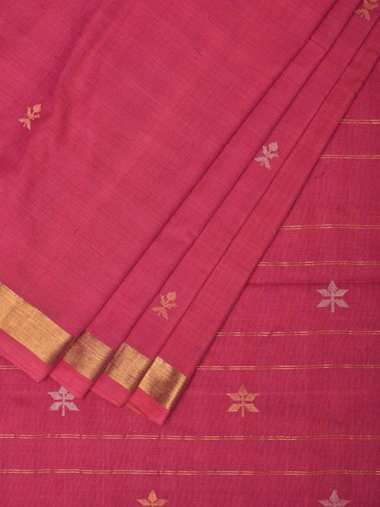 Pink Uppada Cotton Handloom Saree with All Over Buta Design u1980