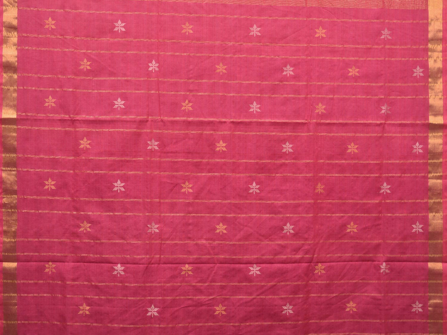 Pink Uppada Cotton Handloom Saree with All Over Buta Design u1980