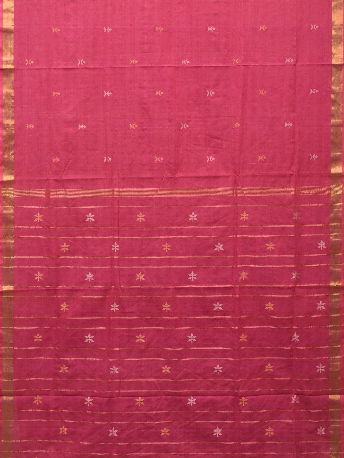 Pink Uppada Cotton Handloom Saree with All Over Buta Design u1980