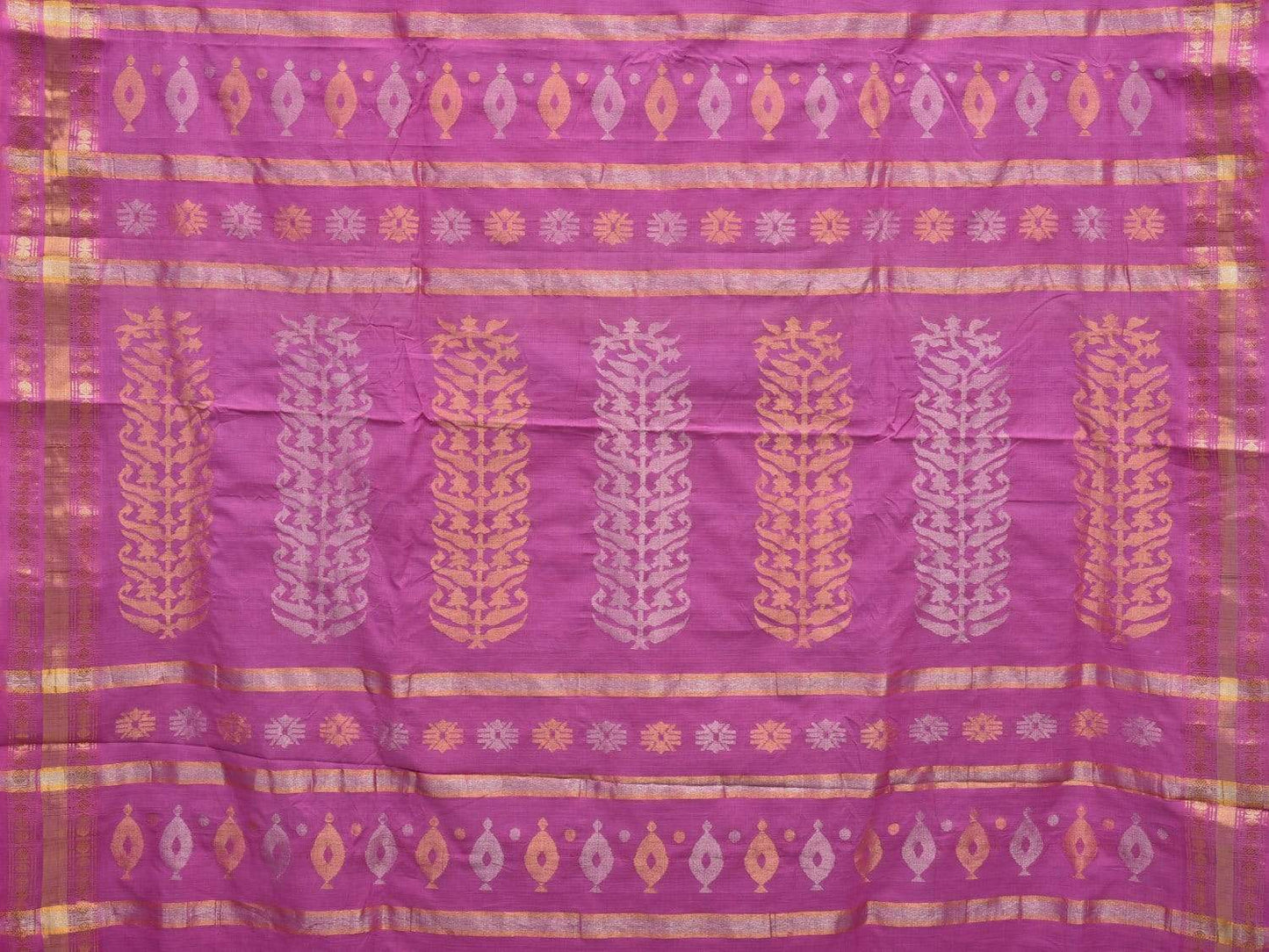 Pink Uppada Cotton Handloom Saree with Karpur Pallu Design u1675