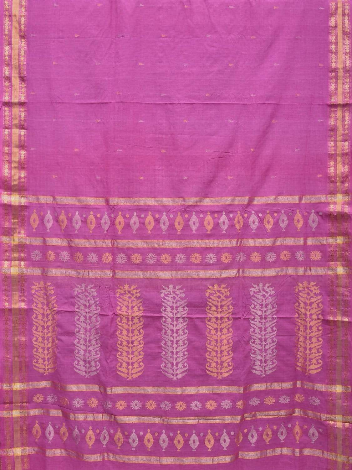 Pink Uppada Cotton Handloom Saree with Karpur Pallu Design u1675