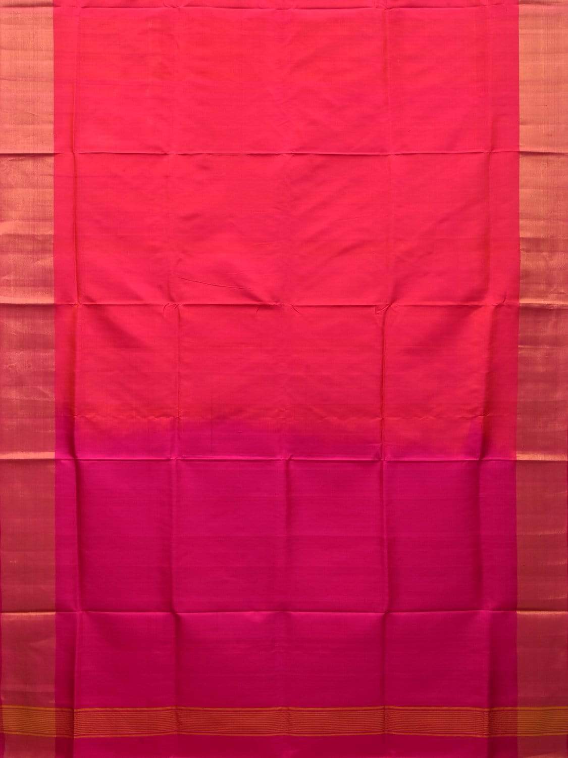 Pink Uppada Silk Handloom Plain Saree with Contrast Pallu Design u1758