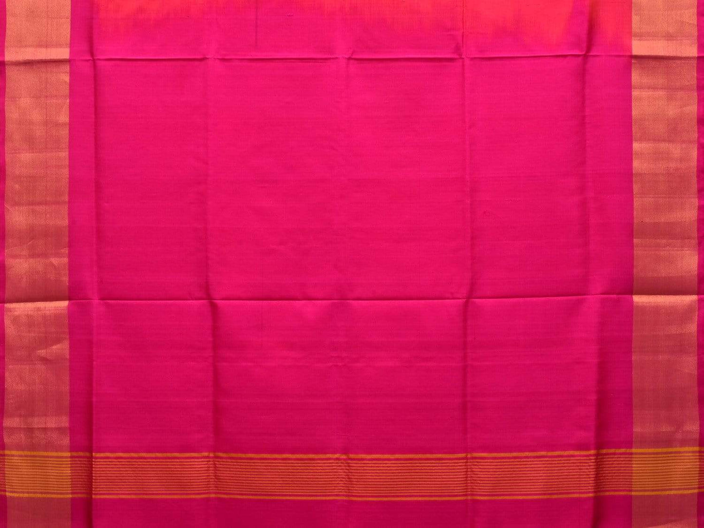 Pink Uppada Silk Handloom Plain Saree with Contrast Pallu Design u1758
