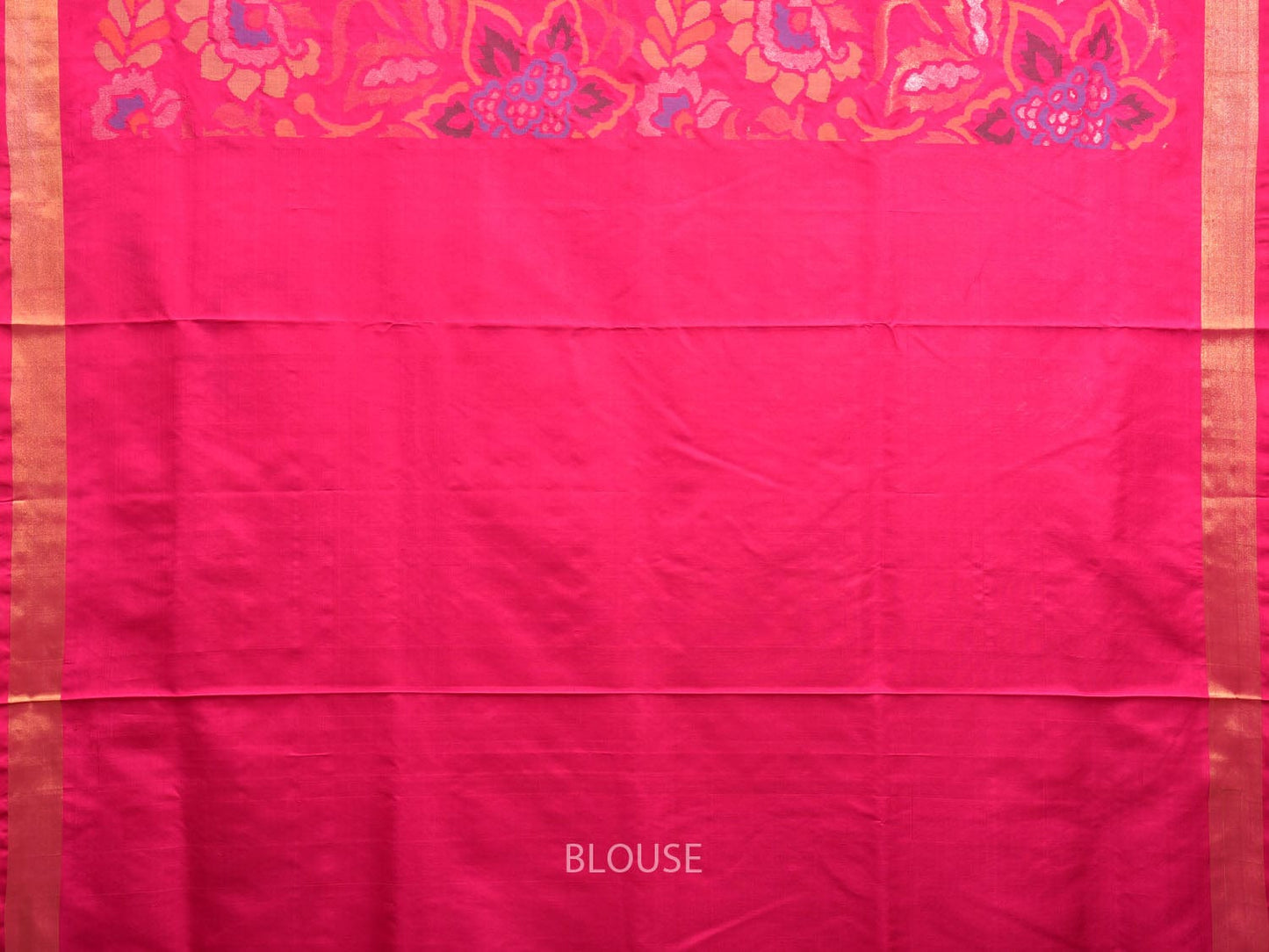 Pink Uppada Silk Handloom Saree with All Over big Floral Design u2253