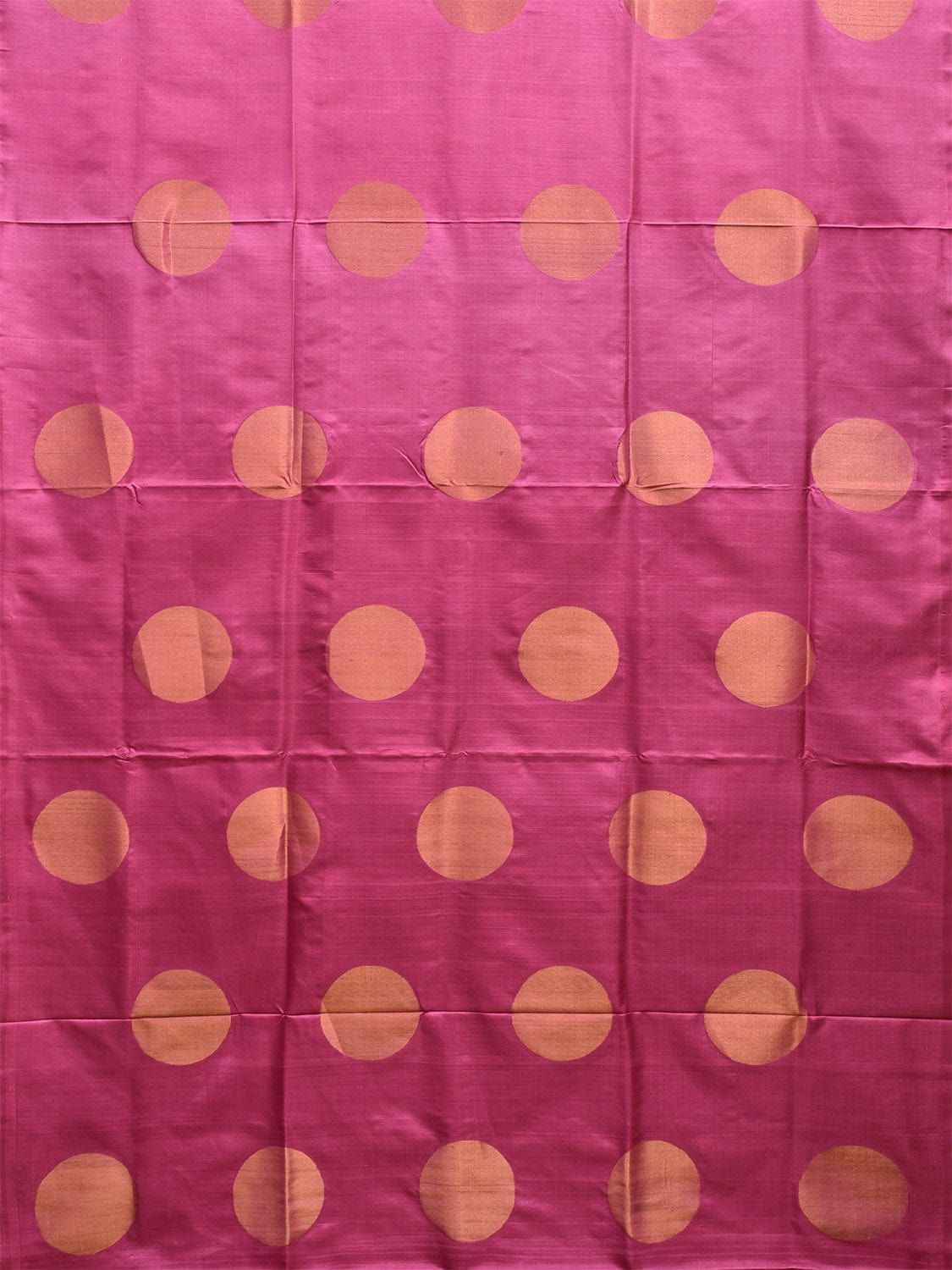 Pink Uppada Silk Handloom Saree with All Over Big Polka Design u2299