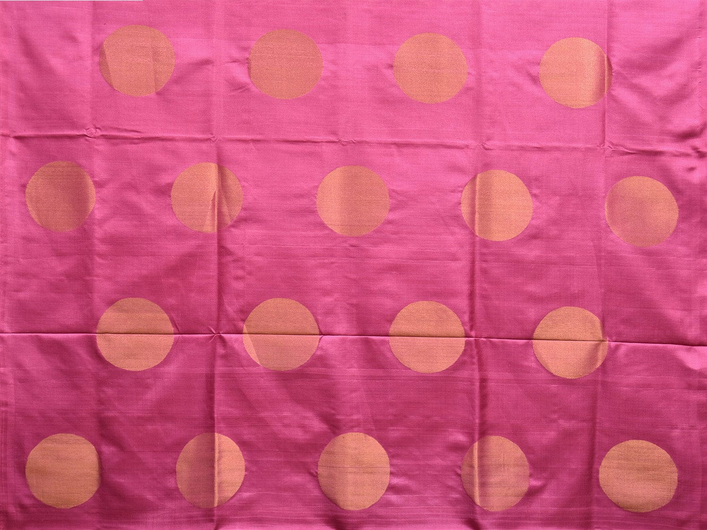 Pink Uppada Silk Handloom Saree with All Over Big Polka Design u2299