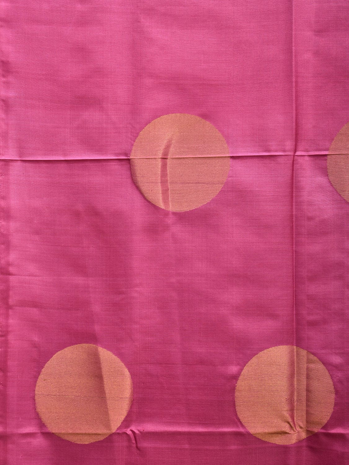 Pink Uppada Silk Handloom Saree with All Over Big Polka Design u2299