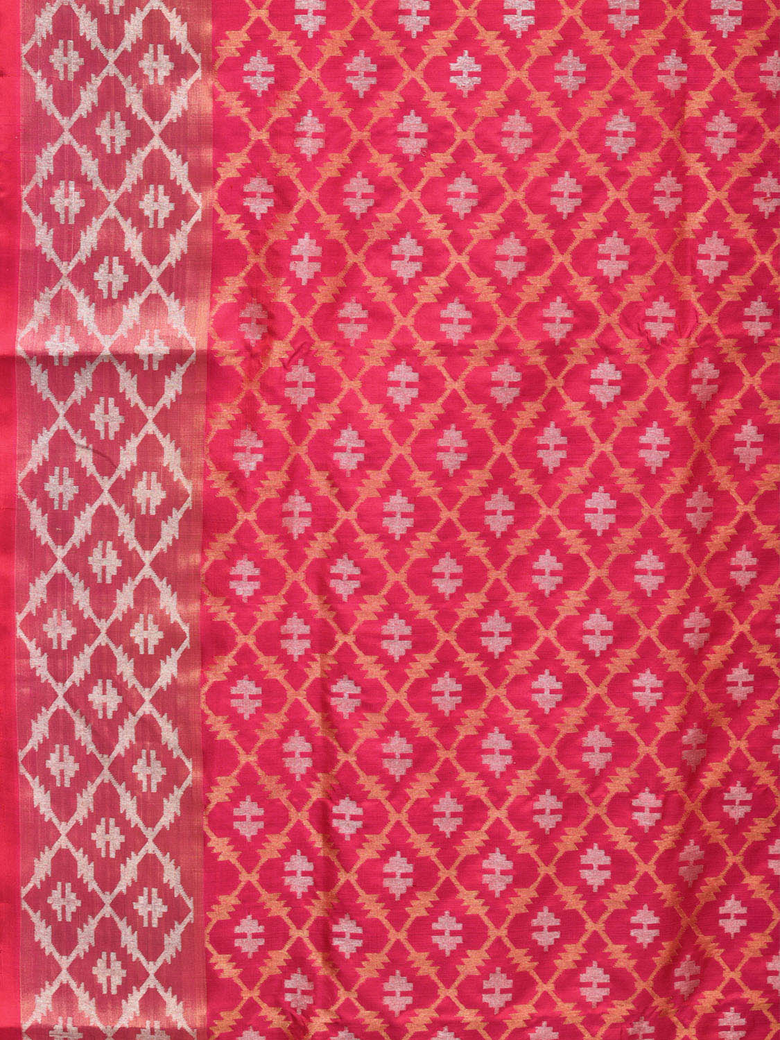 Pink Uppada Silk Handloom Saree with All Over Jamdani Design u2050