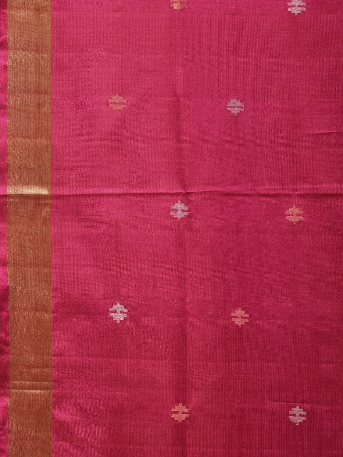 Pink Uppada Silk Handloom Saree with Dhaka Jamdani Pallu Design u2162